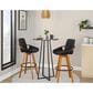Lumisource Cosmo Swivel Barstool with Black Cushion in Walnut and Black, , large