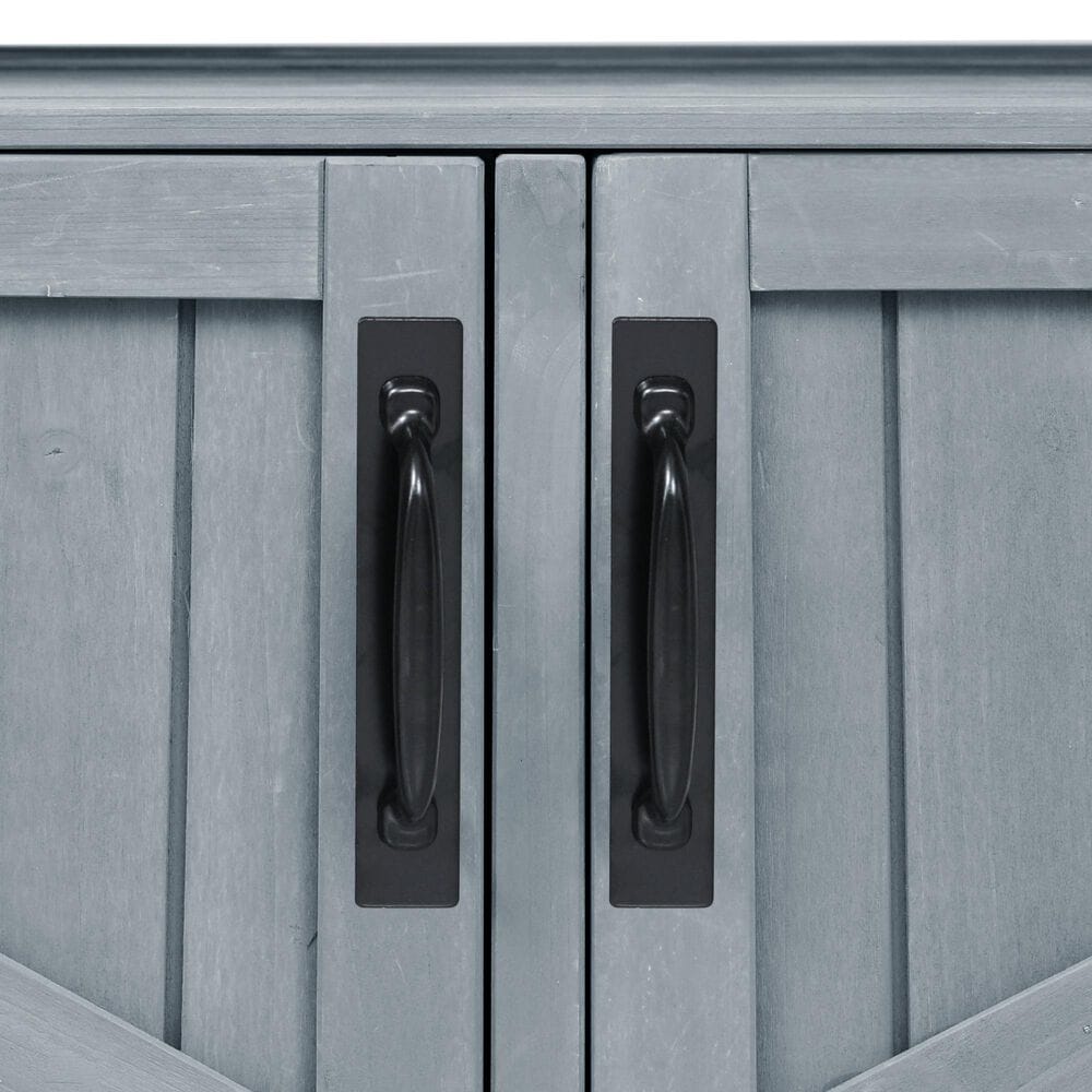 HOMLUX 53" Outdoor Kitchen Island in Grey Blue and Stainless Steel, , large