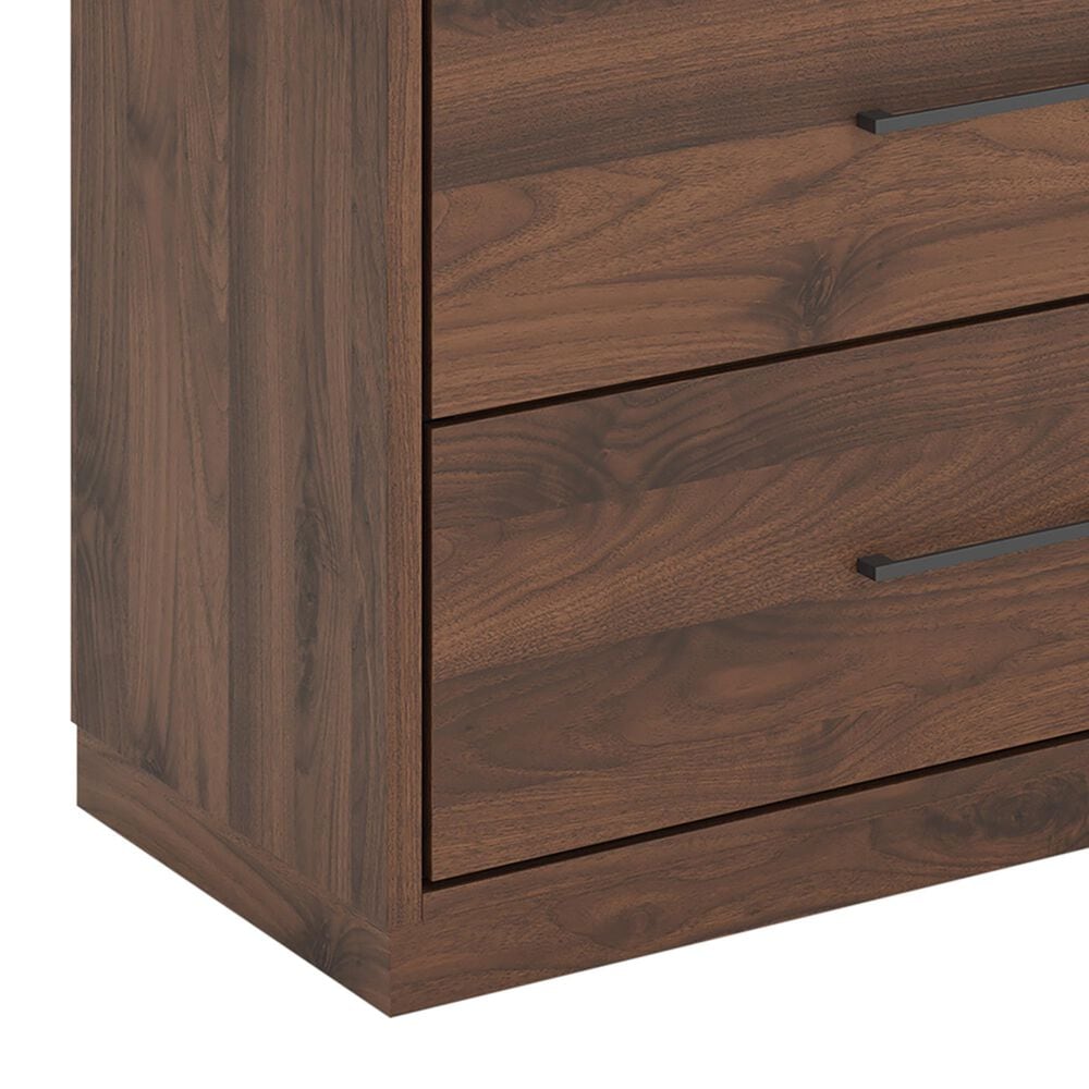 Ashley Fortlorn 6-Drawer Dresser and Mirror in Walnut Brown, , large