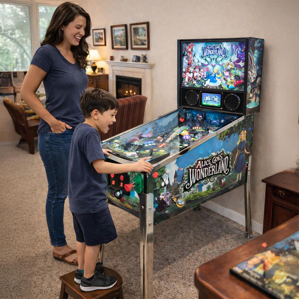 Stern Pinball Alice Goes to Wonderland Pinball Machine- Black, , large