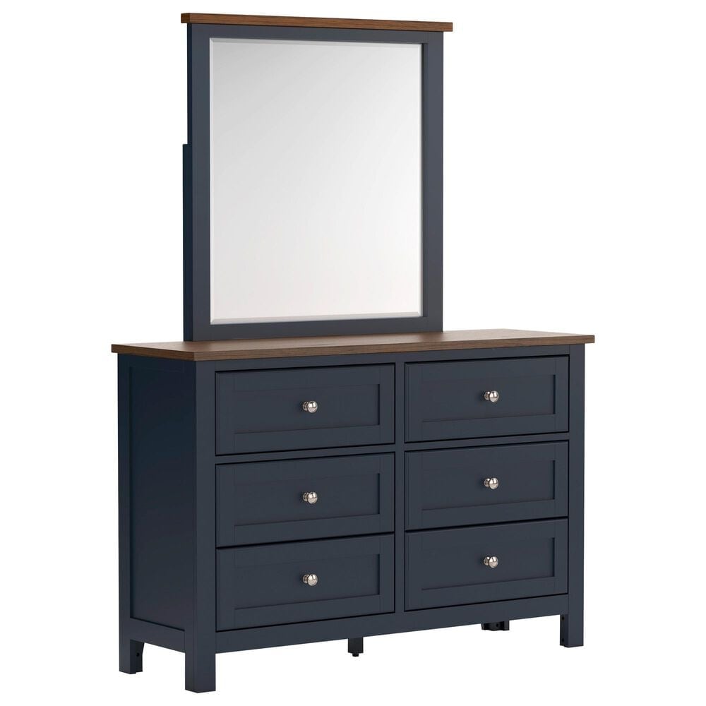 Ashley Landocken 4-Piece Queen Bedroom Set in Brown and Blue, , large