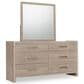 Urban Home Gardenia 4 Piece Queen Bedroom Set in Chai with Platform Panel Upholstered Bed, Dresser, Mirror and Nightstand, , large