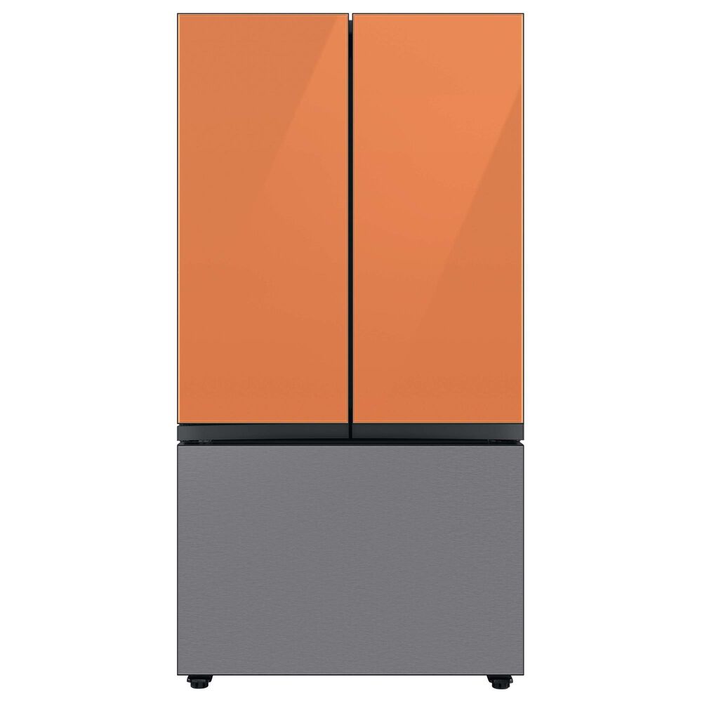 Samsung Bespoke 3-Door French Door Refrigerator Top Panel in Clementine Glass, , large