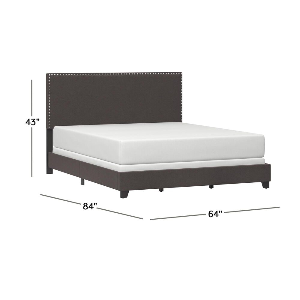 Richlands Furniture Willow Queen Upholstered Panel Bed in Charcoal, , large