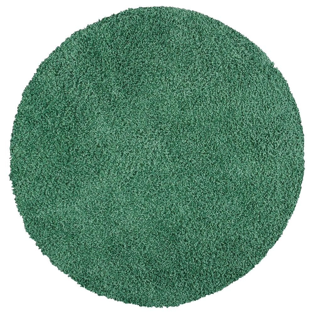 Safavieh Venus Shag 6"7" Round Green Area Rug, , large