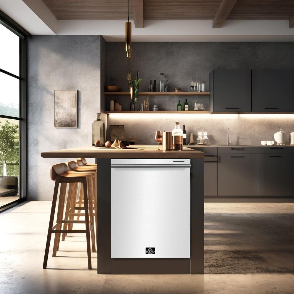 Forno Pozzo 24" Built-In Tall Tub Top Control Dishwasher with 49 dBA in White, , large