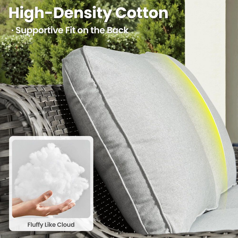 HOMLUX 5-Piece Patio Furniture Set with Chairs and Ottomans, High Back Outdoor Sofa Set, Grey Rattan in Gray, , large