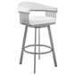 Blue River Bronson 26" Swivel Counter Stool in White/Silver, , large