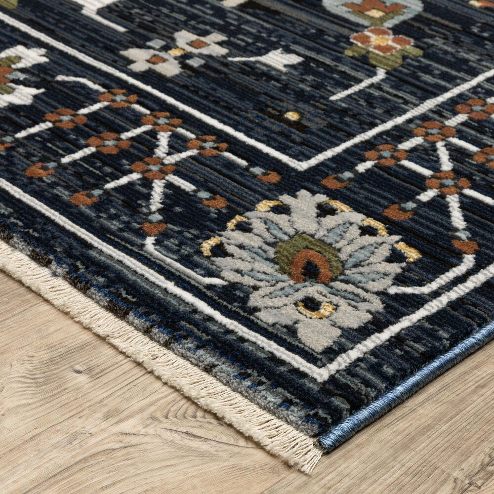 Oriental Weavers Keira Blue and Rust 2&#39;3&quot; x 7&#39;6&quot; Runner, , large