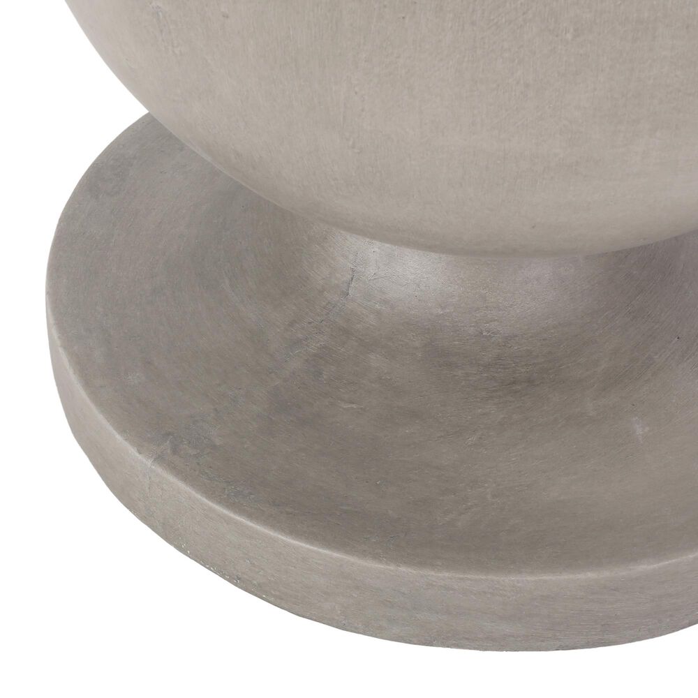 Hearth and Haven Outdoor Sculptural Round End Table with Pedestal Base in Natural, , large