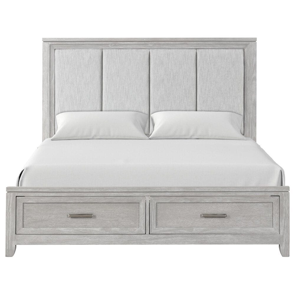 New Heritage Design Fiona Queen King Storage Bed in Mist Gray, , large