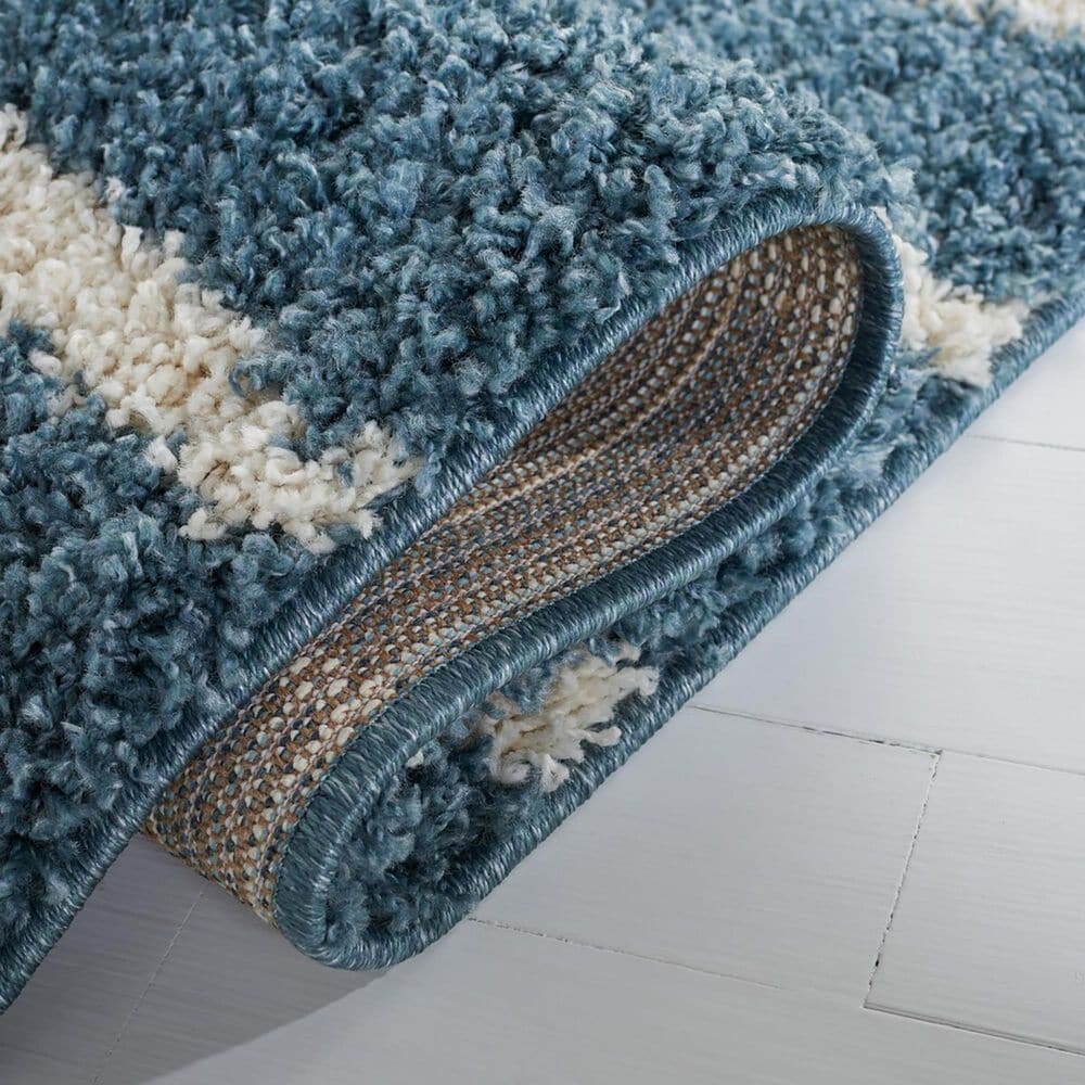 Safavieh Venus Shag VNS603K 6&#39;7&quot; Square Turquoise and Ivory Area Rug, , large
