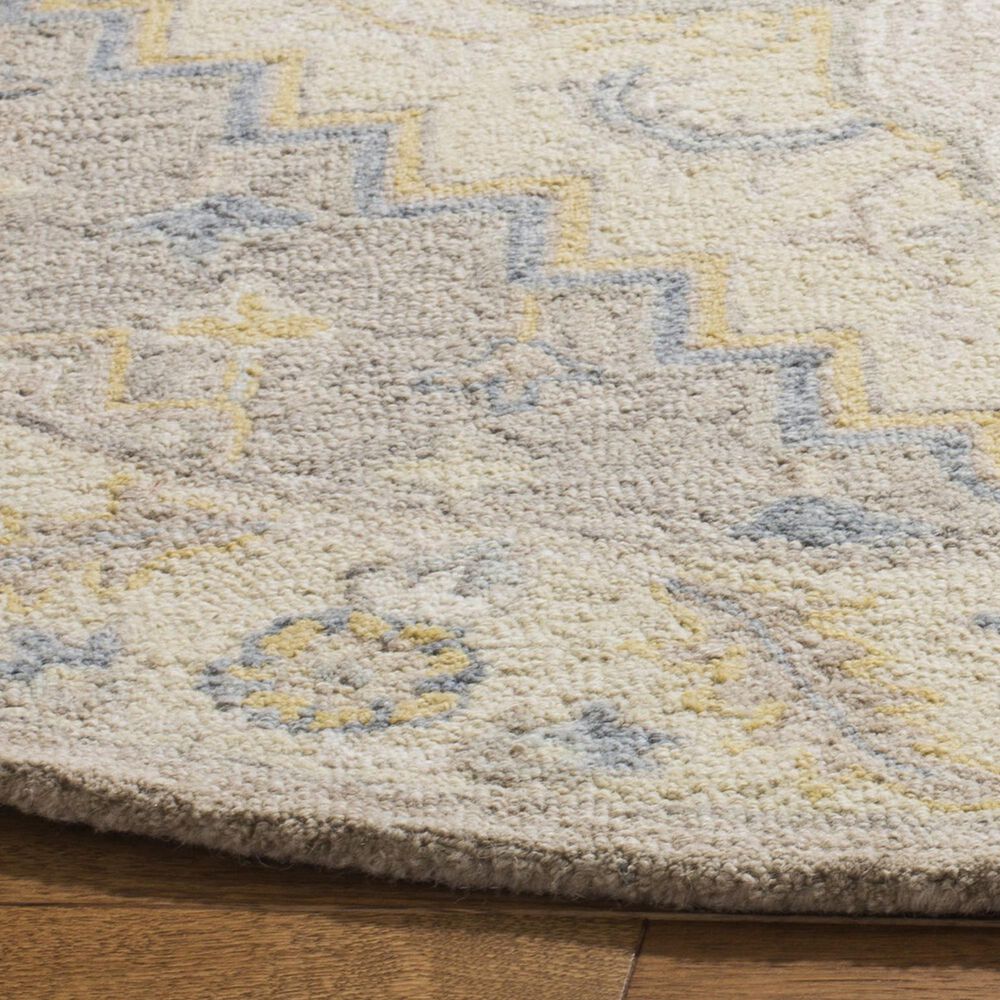 Safavieh Micro-Loop 5&#39; Round Beige and Grey Area Rug, , large