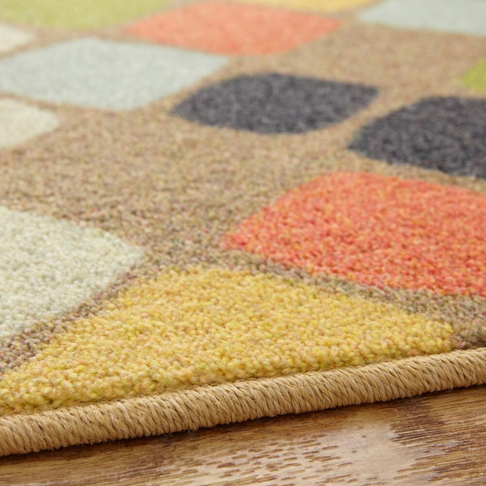 Karastan Prismatic 5&#39; x 8&#39; Blue, Green, Gray and Yellow Kids Area Rug, , large