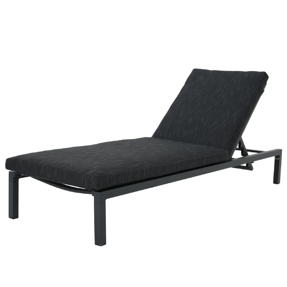 Noble House Navan Patio Chaise Lounge in Dark Gray, , large