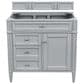 James Martin Vanities Brittany 36" Single Bathroom Vanity in Urban Gray with 3 cm Charcoal Soapstone Quartz Top and Rectangle Sink, , large