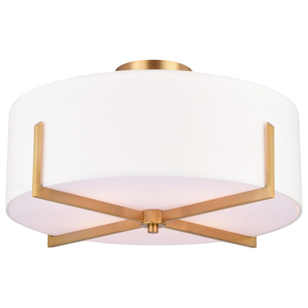 Vaxcel Surrey 4-Light Semi Flush Mount in Natural Brass, , large
