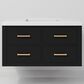 Lexora Home Castor 36" Single Bathroom Vanity in Black with 2 cm White Cultured Marble Top and Rectangular Sink, , large