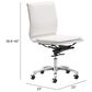 Zuo Modern Lider Plus Office Chair in White and Silver, , large