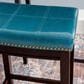 Linon Home Decor Claridge Bar Stool with Blue Cushion in Dark Brown, , large