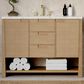 James Martin Vanities Solene 48" Single Bathroom Vanity in Seaside Oak with 3 cm Victorian Silver Quartz Top and Rectangular Sink, , large