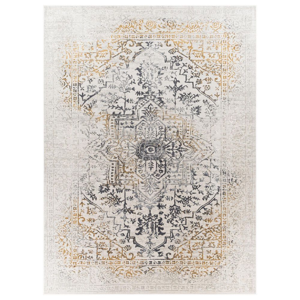 Surya Aisha 12" x 15" Charcoal, Gray, Mustard and Light Gray Area Rug, , large