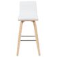 Armen Living Vienna Swivel Bar Height Stool with Snow White Upholstery in Patterned Oak, , large