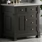 James Martin Vanities Brookfield 36" Single Bathroom Vanity in Black Onyx with 3 cm Victorian Silver Quartz Top and Rectangular Sink, , large