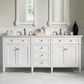 James Martin Vanities Brittany 72" Double Bathroom Vanity in Bright White with 3 cm Arctic Fall Solid Surface Top and Rectangle Sinks, , large
