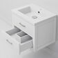 Lexora Home Castor 24" Single Bathroom Vanity in White with White Acrylic Top and Rectangular Sink, , large