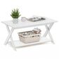 HOMLUX 1-Tier Simplistic Criss-Crossed Coffee Table in White, , large
