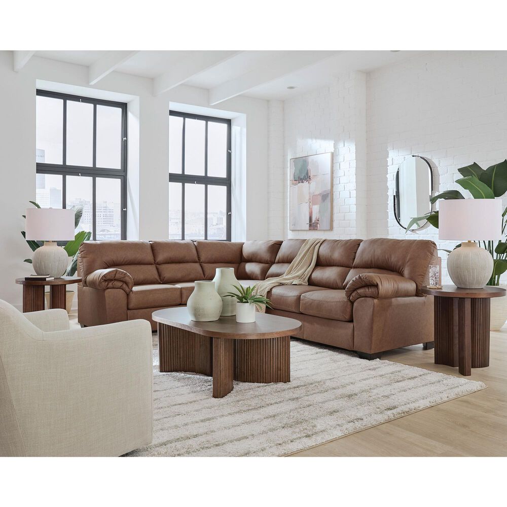Ashley WillowBend 3-Piece Sectional with LAF Sofa in Caramel, , large