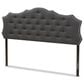 Baxton Studio Aurora King Upholstered Headboard in Dark Grey, , large