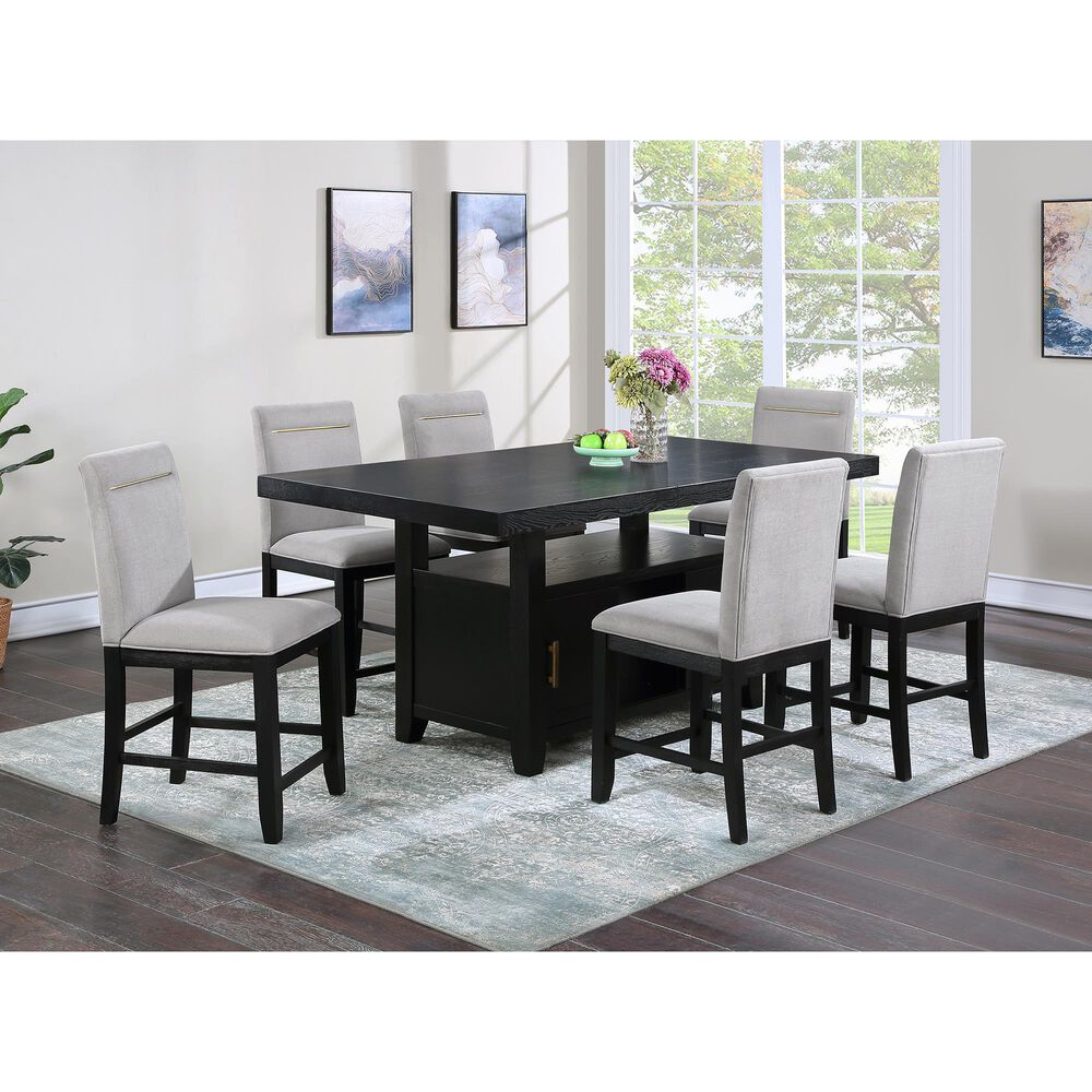 Steve Silver Yves Counter Height Table in Rubbed Charcoal, , large