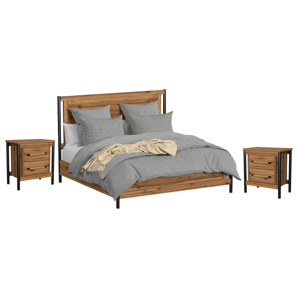 Hawthorne Furniture Norcross 4 Piece King Panel Bedroom Set in Hickory, , large
