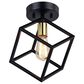 Vaxcel Deering 1-Light Flush Mount in Matte Black and Satin Brass, , large