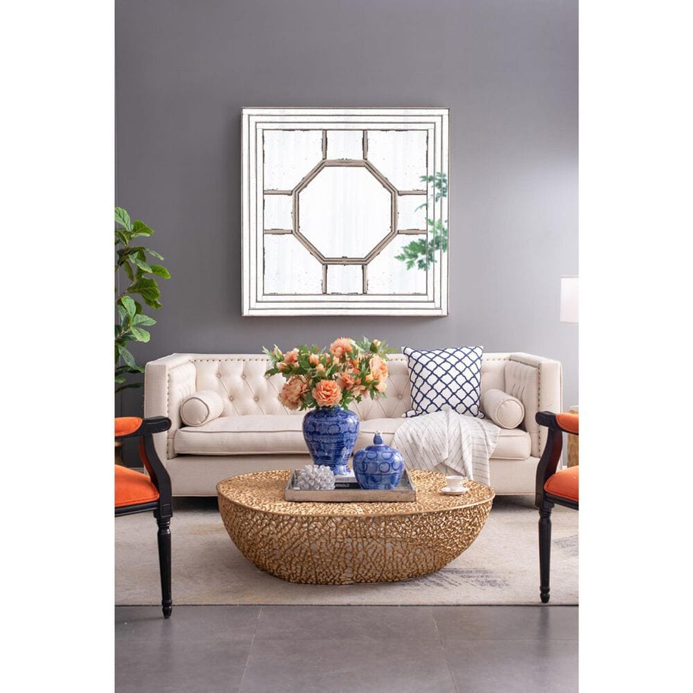 A&amp;B Home Irving Wall Mirror in Sliver and Weathered Gold, , large