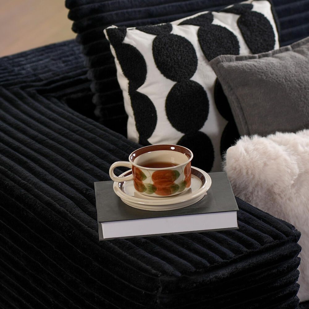 HOMLUX 104" Cloud Sectional Couch Upholstered Modular Sofa with Left L-Shape Chaise, Corduroy Fabric in Black, , large