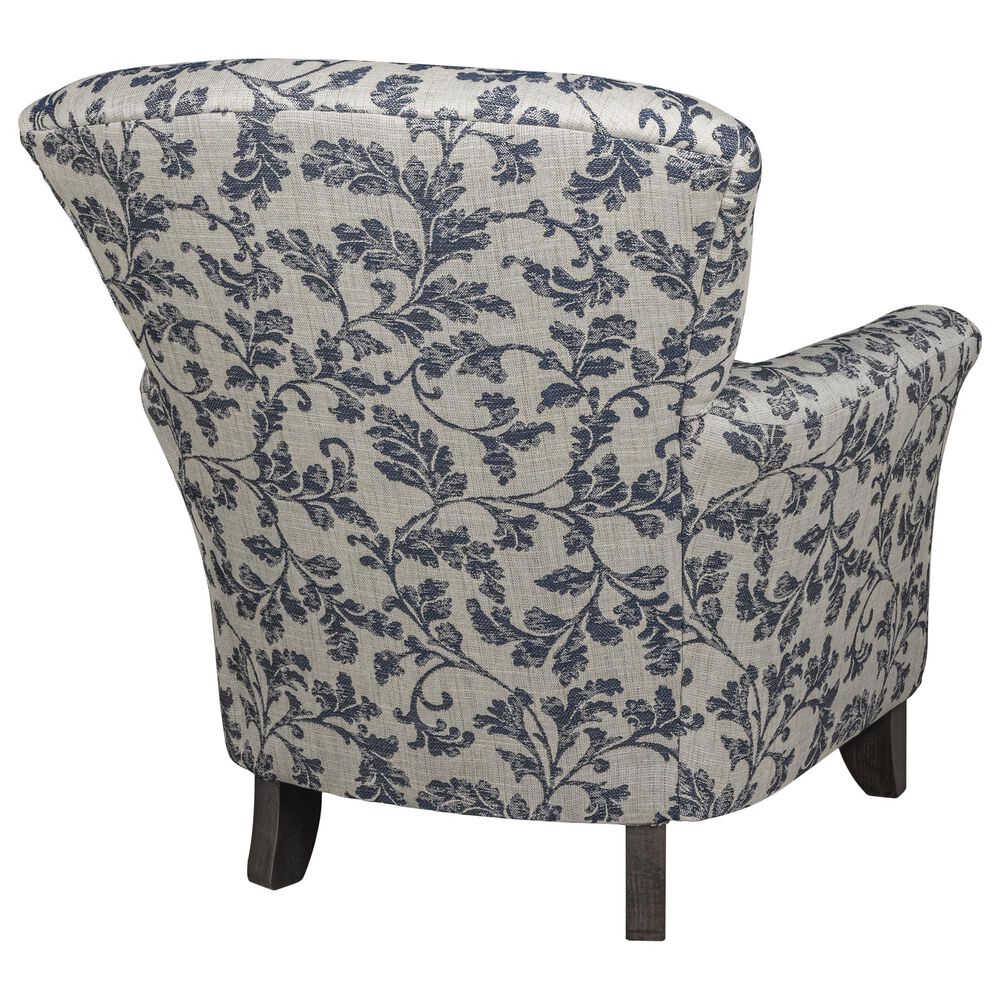 Smith Brothers Arm Chair with Mocha Leg in Blue, , large