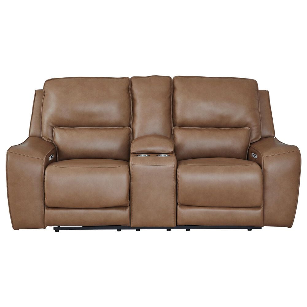 Ashley DeepWakes Power Reclining Loveseat in Caramel, , large
