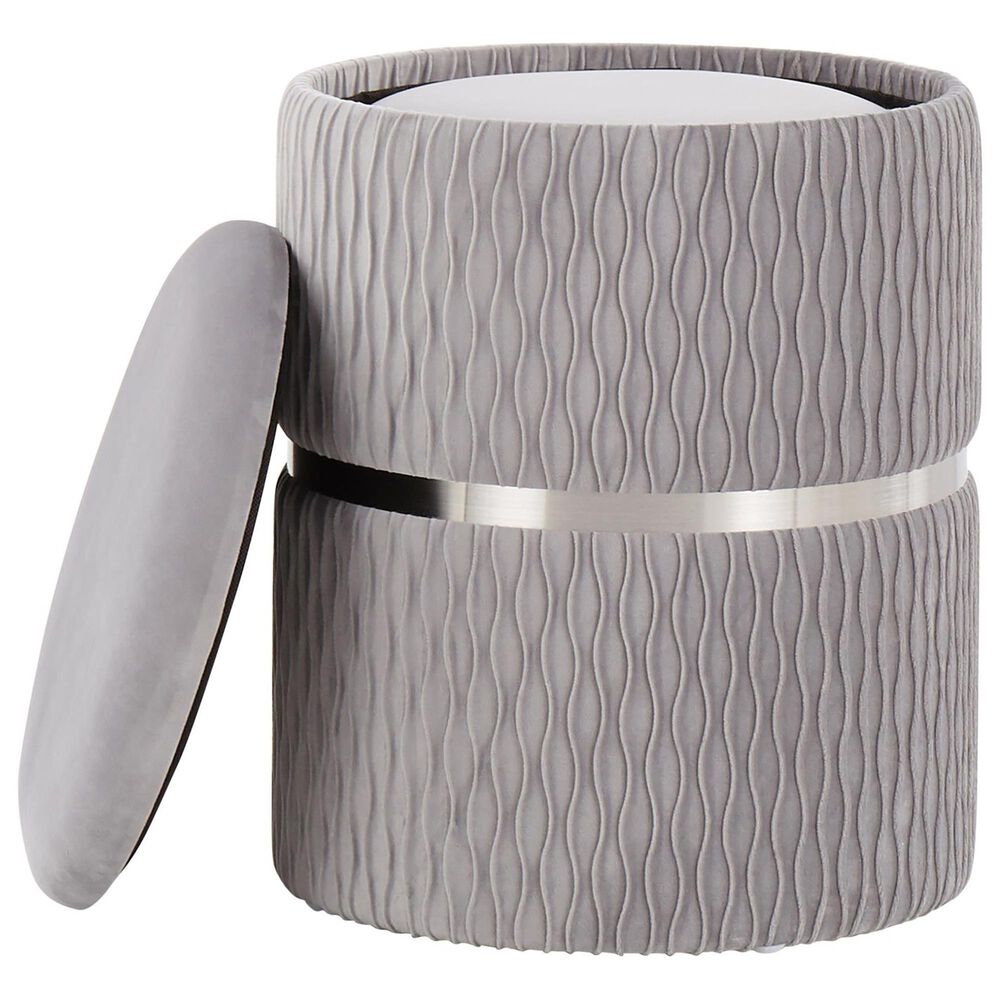 Lumisource Cinch 2-Piece Nesting Ottoman Set in Silver, , large