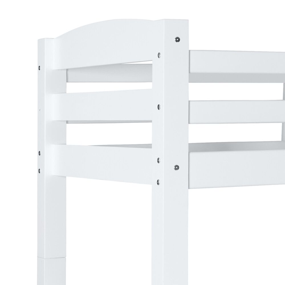 Linon Home Decor Levi Twin Over Twin Bunk Bed in White, , large