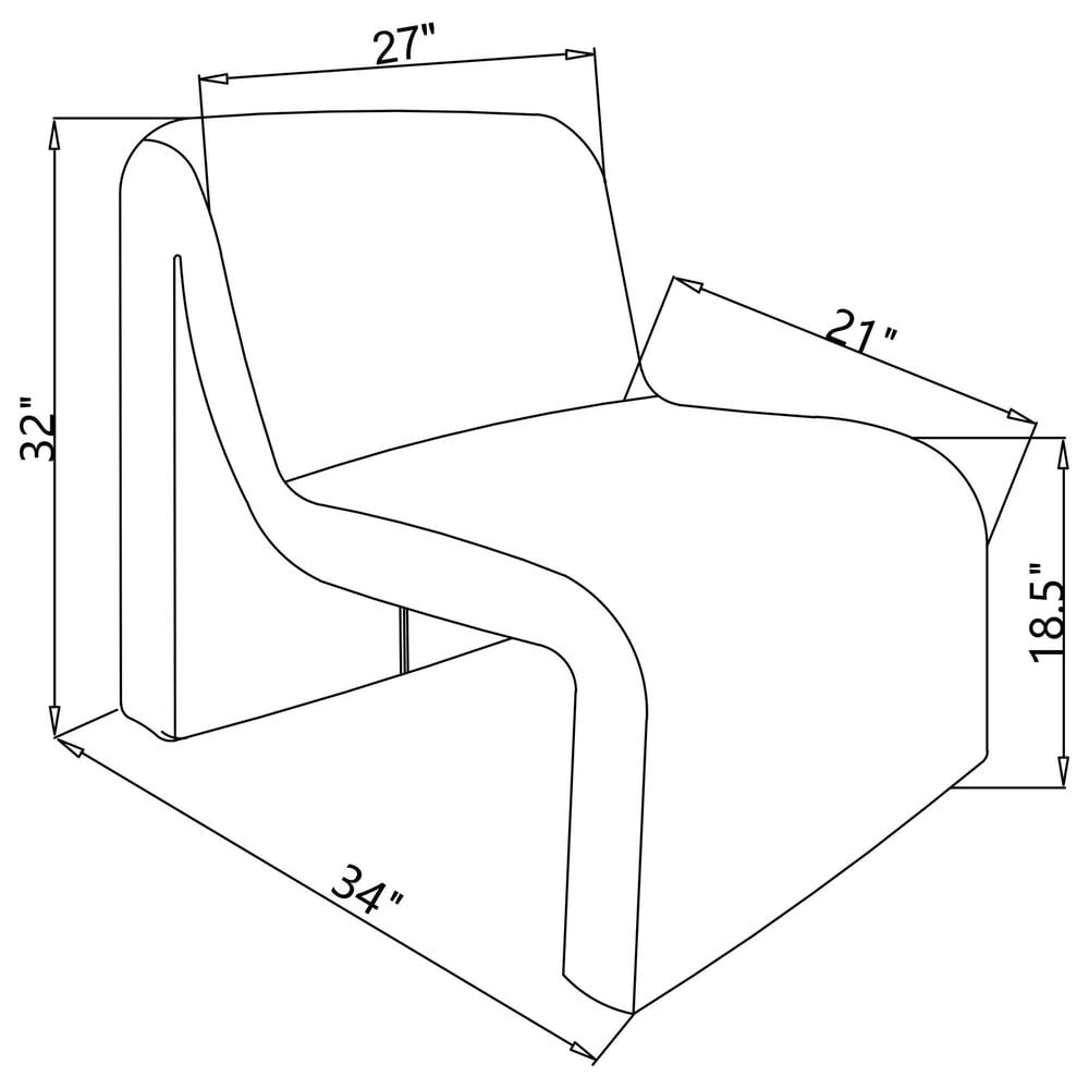 Coaster Drayton Upholstered Curved Accent Armless Chair in Black, , large