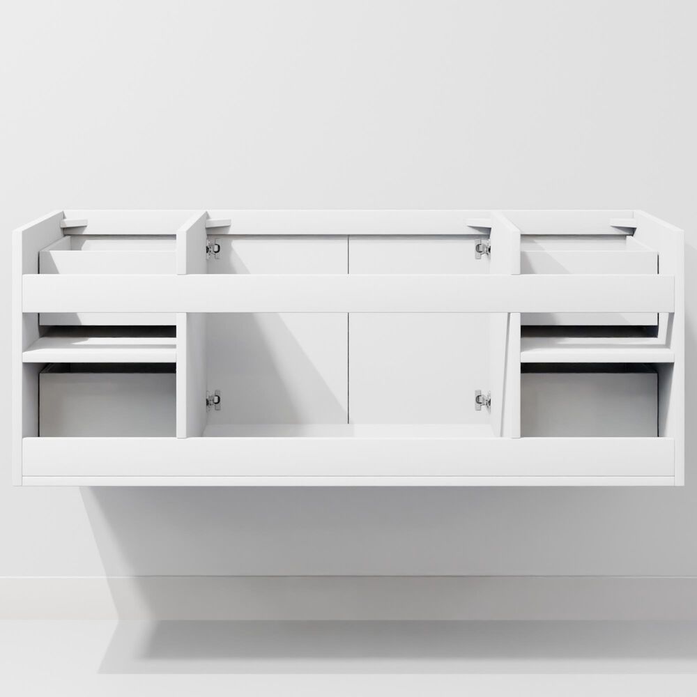 Lexora Home Geneva 48" Single Bathroom Vanity in Glossy White with 2 cm White Cultured Marble Top and Rectangular Sink, , large