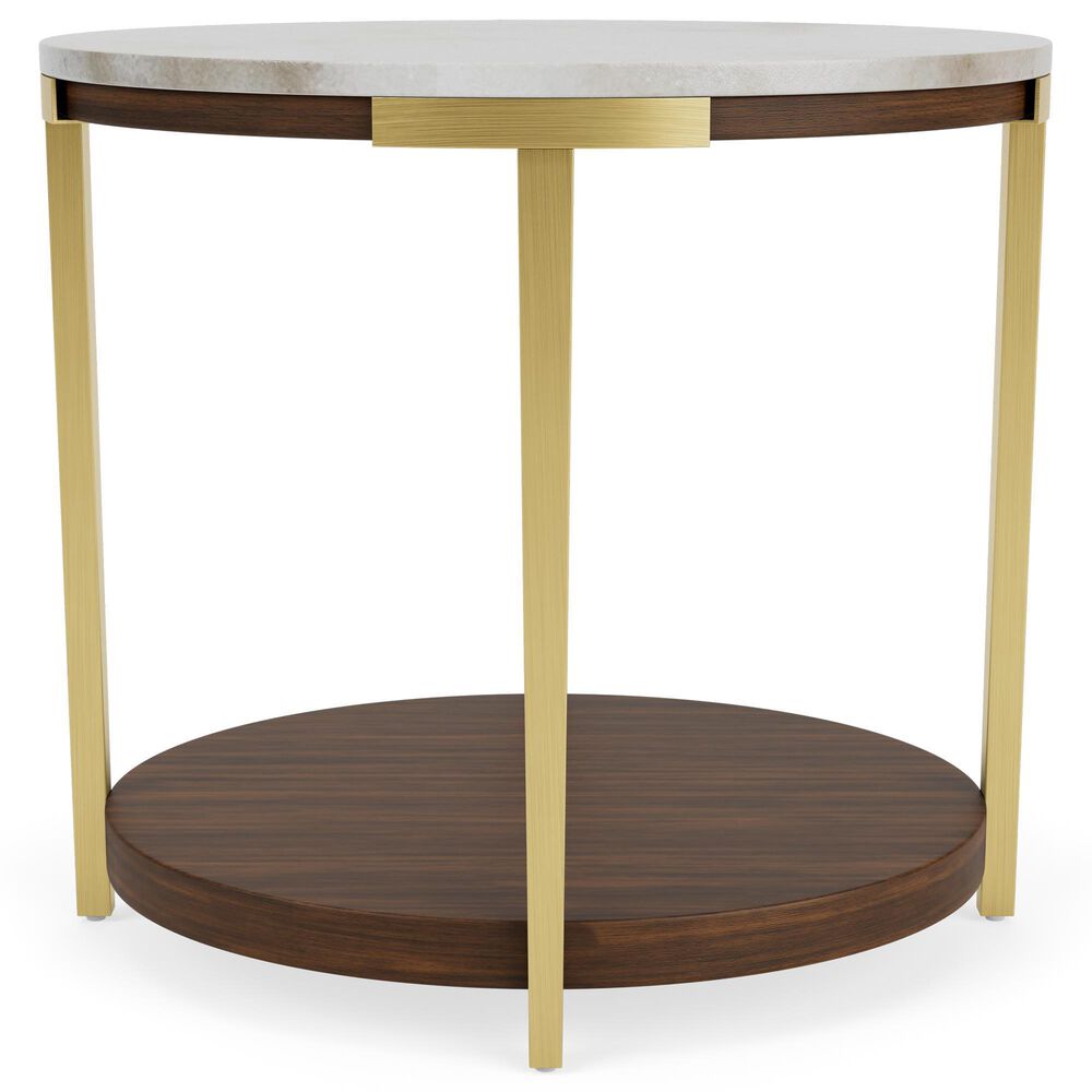 Riverside Furniture Emery Oval End Table in Smoked Cherry and Bronze, , large