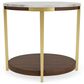 Riverside Furniture Emery Oval End Table in Smoked Cherry and Bronze, , large