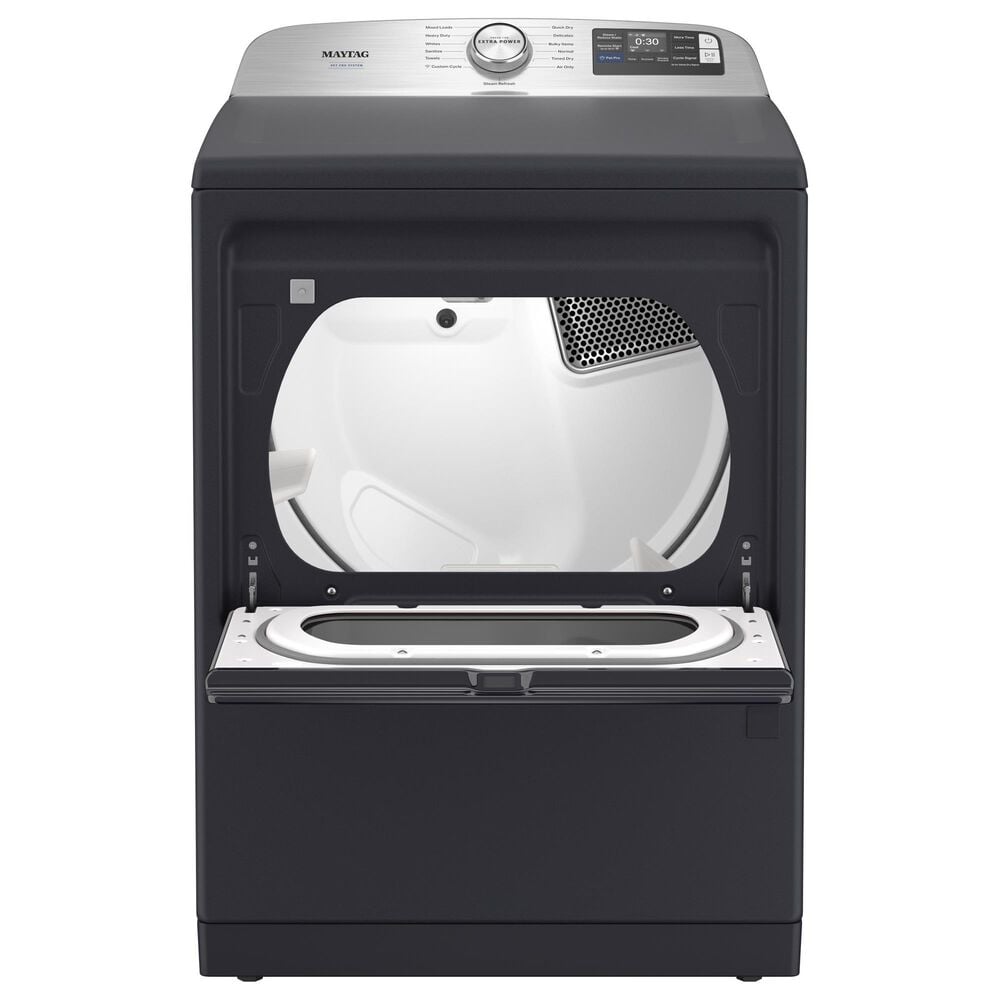 Maytag 5.2 Cu. Ft. Smart Pet Pro Top Load Agitator Washer and 7.4 Cu. Ft. Smart Gas Top Load Dryer Laundry Pair in Midnight Steel, , large