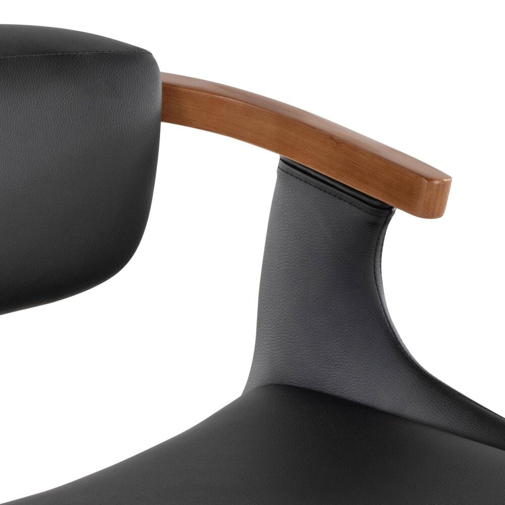 Lumisource Oracle Swivel Barstool with Black Cushion in Walnut and Black, , large