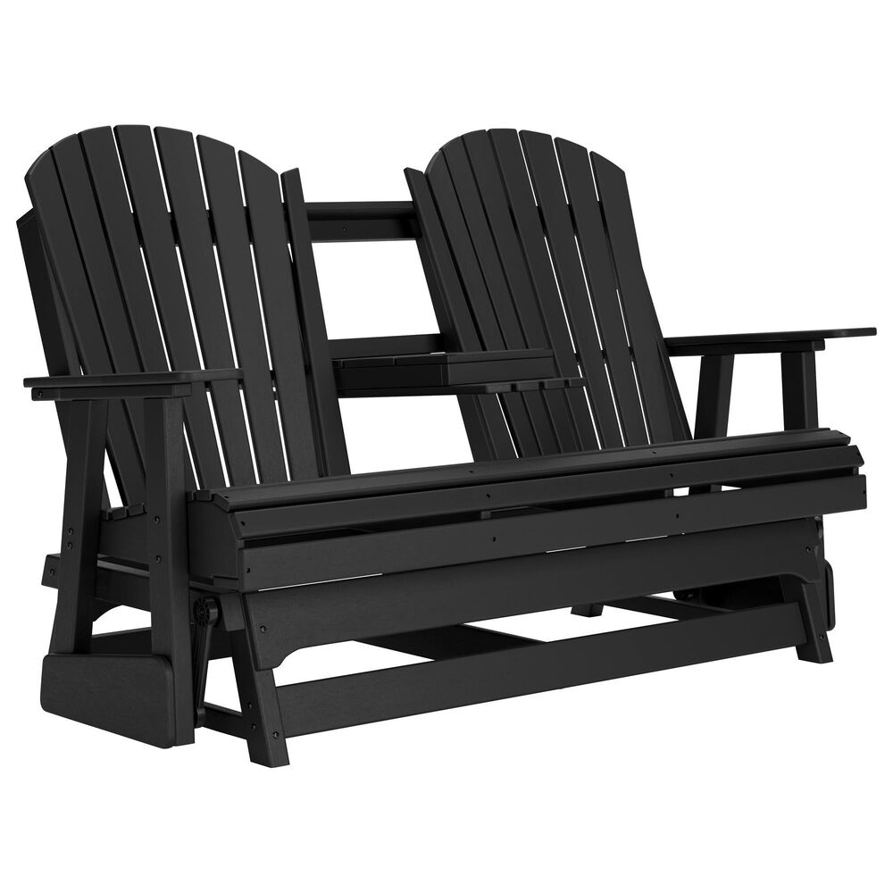 Ashley Hyland Wave Patio Glider Loveseat in Black, , large