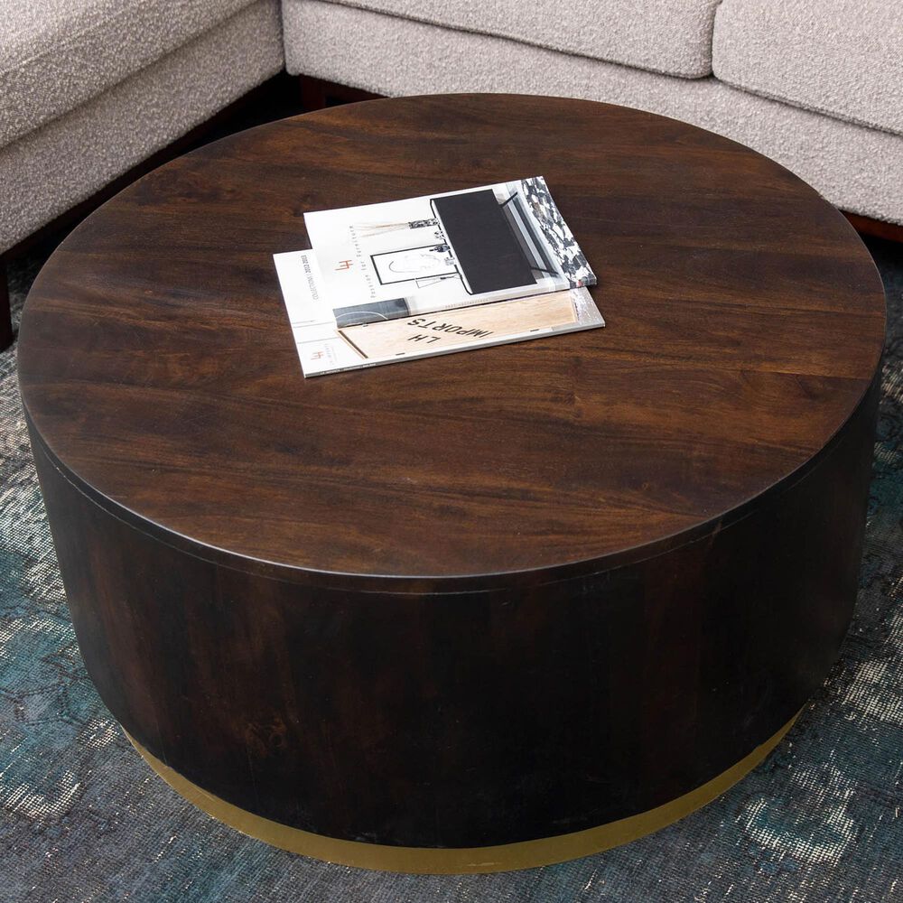 37B Form Coffee Table in Coffee and Brass, , large